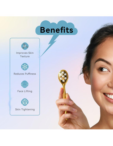 Rodillo Facial 3-en-1 BEOVEA para Hinchazón y Tensado