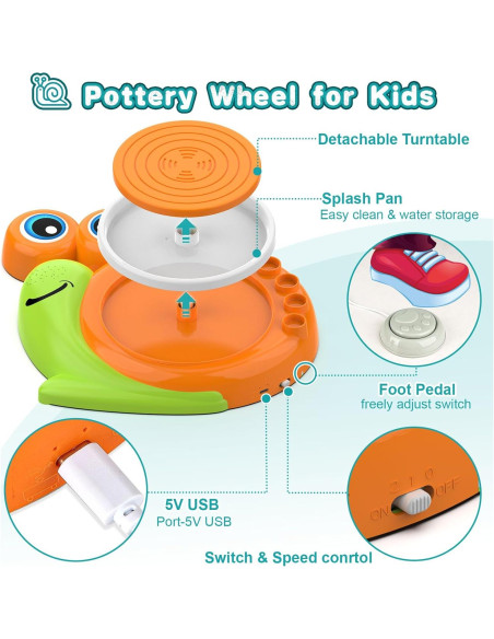 Torno de Alfarería Fedonak Mini con 1.7 kg de Arcilla