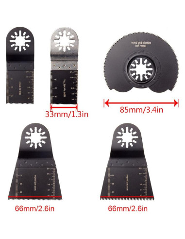 Juego de 5 Hojas de Serrar Oscilante CBTONE para Multiherramienta