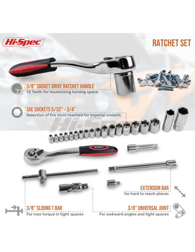 Juego de herramientas Hi-Spec 67 piezas para mecánicos