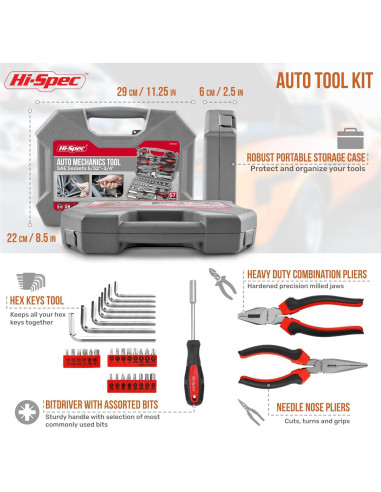 Juego de herramientas Hi-Spec 67 piezas para mecánicos