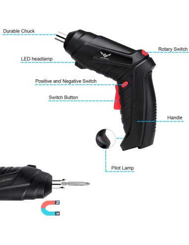 Destornillador eléctrico JENABOM 8 en 1 3.6V recargable