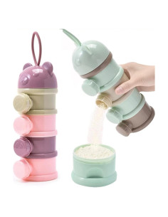 Dispensador de Leche en Polvo para Bebés Manwetye 4 Capas