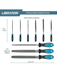 Conjunto de Archivos de Metal LIBRATON 9PCS 20,32 cm 2