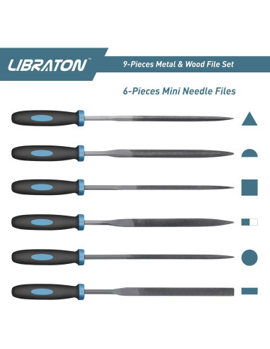 Conjunto de Archivos de Metal LIBRATON 9PCS 20,32 cm