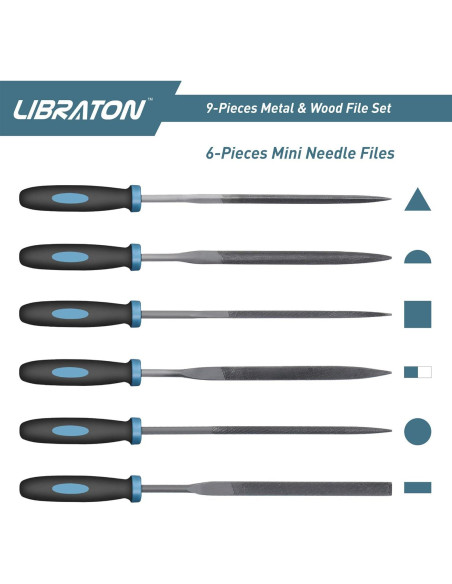 Conjunto de Archivos de Metal LIBRATON 9PCS 20,32 cm
