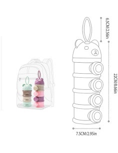 Dispensador de Leche en Polvo para Bebés Manwetye 4 Capas 2