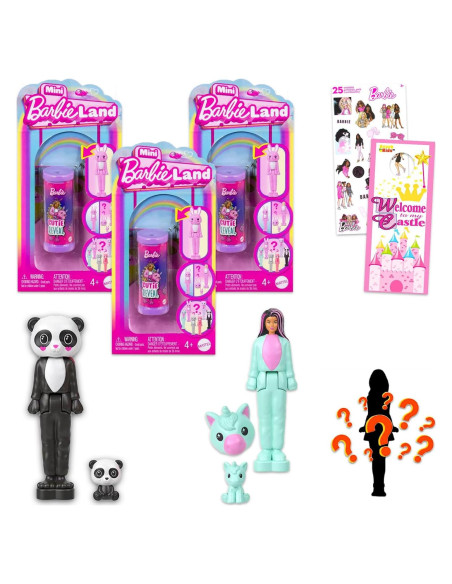 Conjunto de Mini Figuras Barbie Cutie Reveal - 3 Muñecas Sorpresa