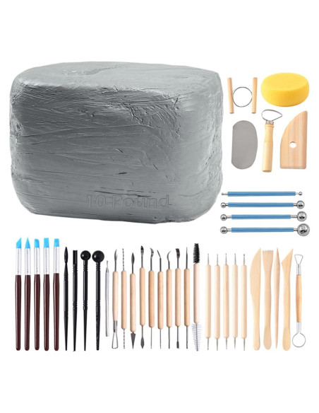 Arcilla Natural ReArt de Secado al Aire 4.54 kg + 40 Herramientas