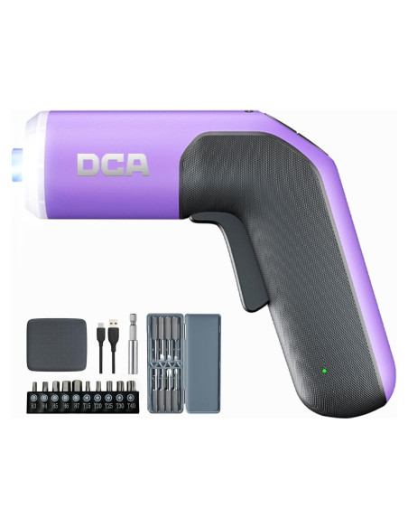 Destornillador Eléctrico DCA 4V 5N.m Batería 2000mAh 18 Puntas