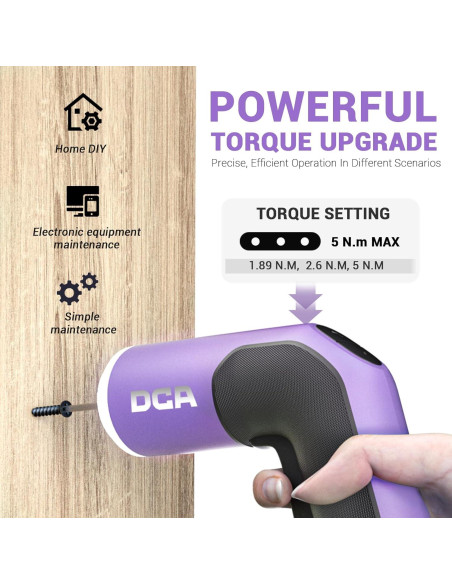 Destornillador Eléctrico DCA 4V 5N.m Batería 2000mAh 18 Puntas