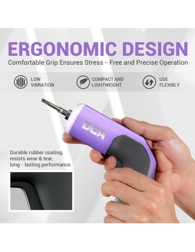 Destornillador Eléctrico DCA 4V 5N.m Batería 2000mAh 18 Puntas