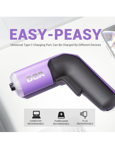 Destornillador Eléctrico DCA 4V 5N.m Batería 2000mAh 18 Puntas