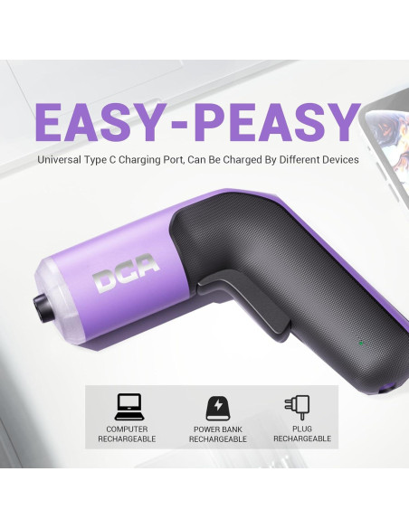 Destornillador Eléctrico DCA 4V 5N.m Batería 2000mAh 18 Puntas