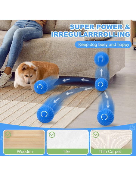 Bola Interactiva para Perros Wortade - Juguete Eléctrico Azul