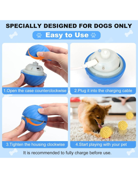 Bola Interactiva para Perros Wortade - Juguete Eléctrico Azul