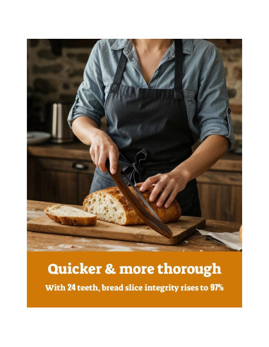 Cortador de Pan Indirewash 41.91 cm Serrado Madera Marrón