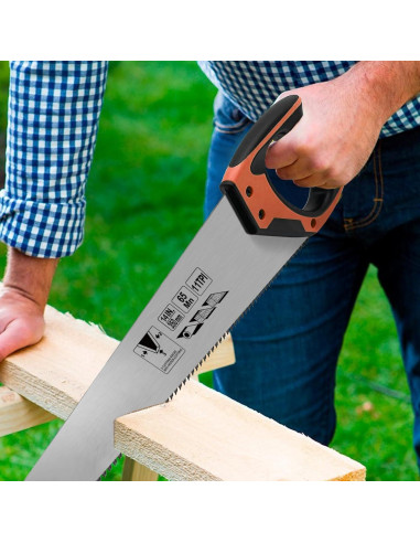 Sierra de Mano WBJKZJD 350mm 11 TPI Mango Ergonómico Antideslizante