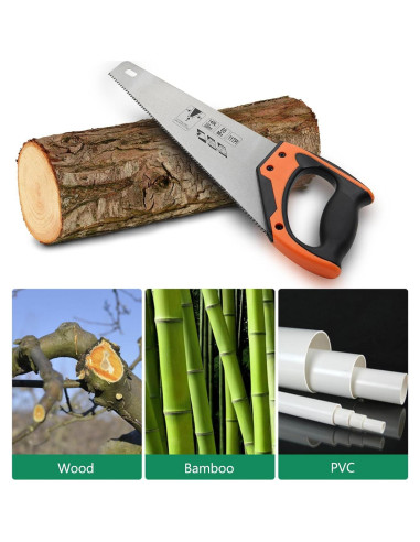 Sierra de Mano WBJKZJD 350mm 11 TPI Mango Ergonómico Antideslizante