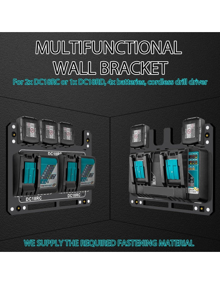 Soporte de Pared para Cargador y Baterías Makita GJ-1