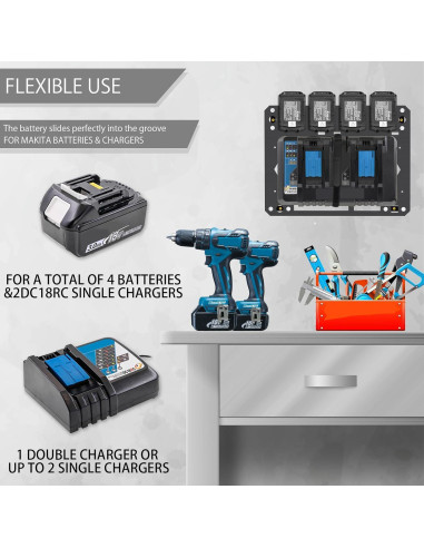 Soporte de Pared para Cargador y Baterías Makita GJ-1
