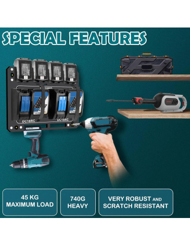 Soporte de Pared para Cargador y Baterías Makita GJ-1