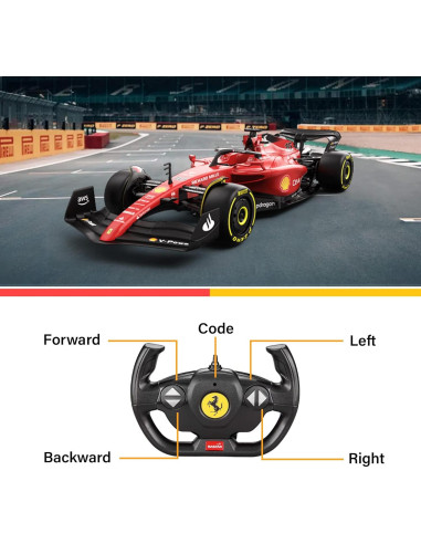 Coche RC Ferrari F1 75 1:12 Voltz Toys 2.4GHz Detallado