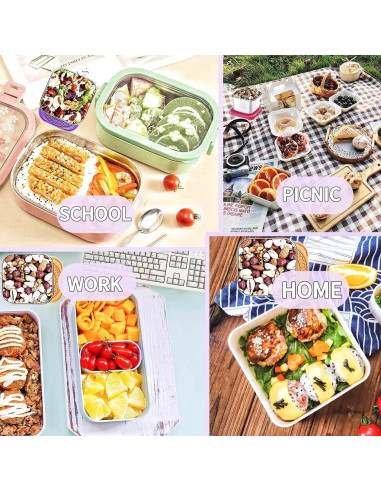 6 Contenedores de Snack de Acero Inoxidable SEUOX 180ml