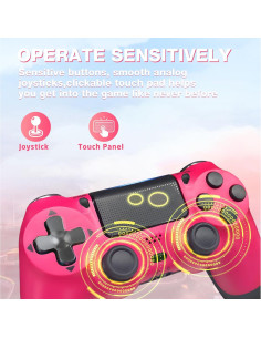 Controlador Inalámbrico Hcirtnawi para PS4/PC - Rosa Brillante 2