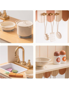 Cocina de Juguete ROBOTIME Beige para Niños 3+ Años 2