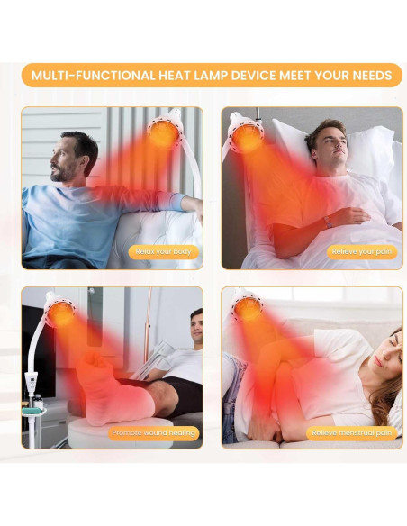 Lámpara de Terapia de Luz Roja YUNCHI 275W con Control Remoto