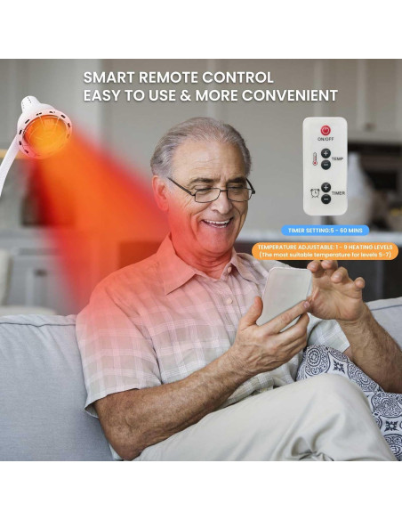 Lámpara de Terapia de Luz Roja YUNCHI 275W con Control Remoto
