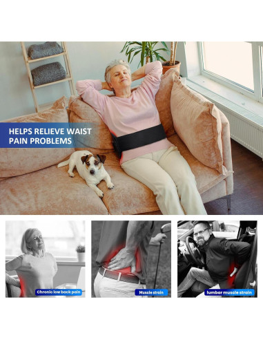 Faja Terapia Luz Roja Inalámbrica PEEWF 30 LEDs Alivio Dolor