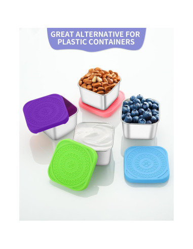 Contenedores de Snack Atecare 8 Piezas 170g Acero Inoxidable