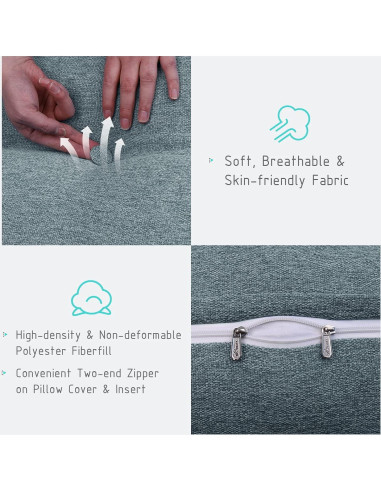 Almohada en Cuña YXCSELL Pequeña Soporte Lumbar Gris