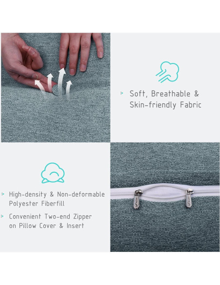 Almohada en Cuña YXCSELL Pequeña Soporte Lumbar Gris