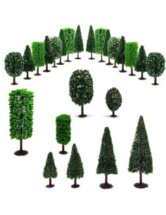 16 Árboles en Miniatura Baryuefull para Diorama Verde 2
