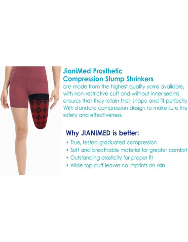 Reductores de muñón protésico JianiMed 35 cm compresión 20-30