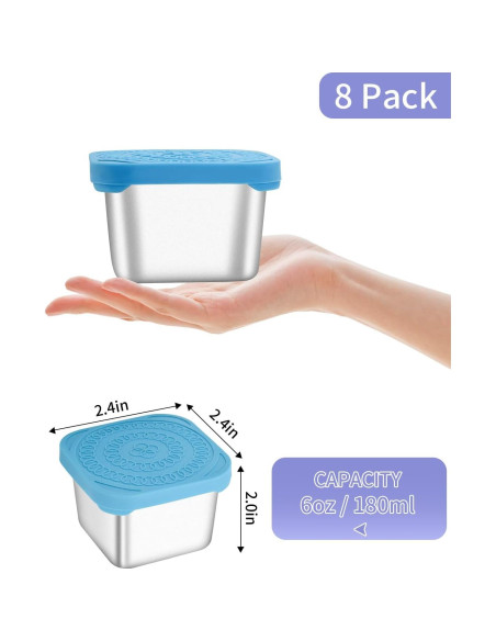 Contenedores de Snack Atecare 8 Piezas 170g Acero Inoxidable Contenedores de Snack Atecare 8 Piezas 170g Acero Inoxidable