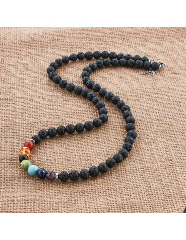 Collar de Lava Volcánica Mystiqs 45.72 cm Aromaterapia