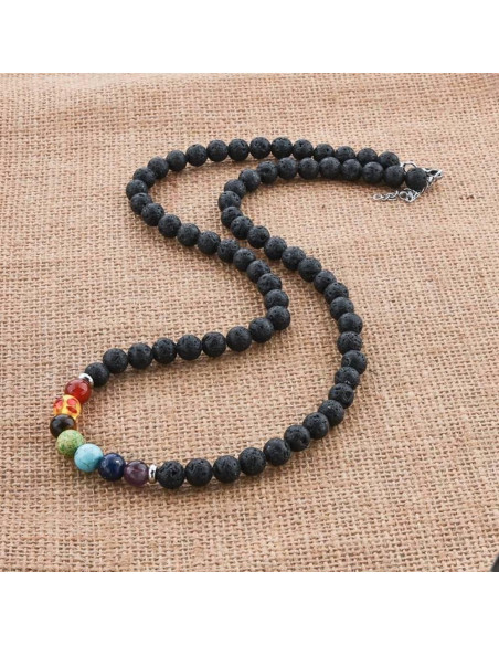 Collar de Lava Volcánica Mystiqs 45.72 cm Aromaterapia