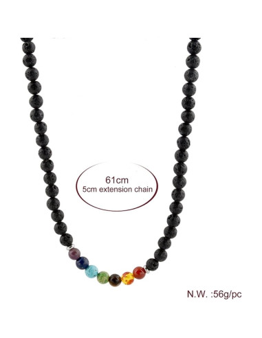 Collar de Lava Volcánica Mystiqs 45.72 cm Aromaterapia
