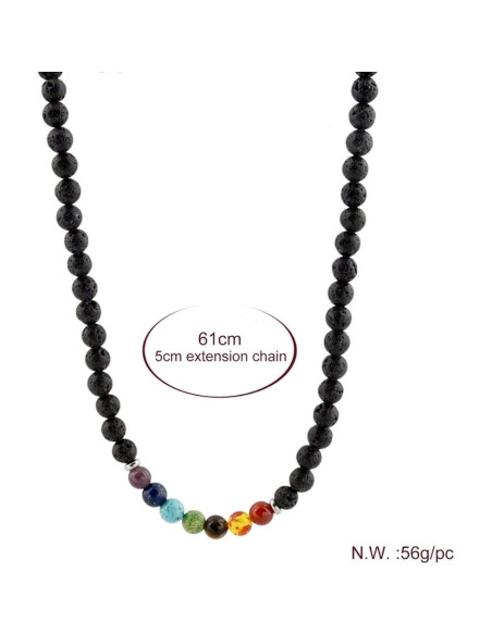 Collar de Lava Volcánica Mystiqs 45.72 cm Aromaterapia