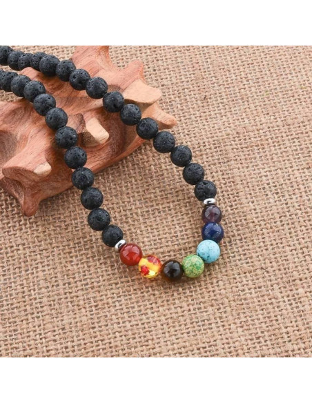 Collar de Lava Volcánica Mystiqs 45.72 cm Aromaterapia