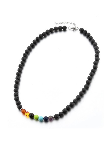 Collar de Lava Volcánica Mystiqs 45.72 cm Aromaterapia