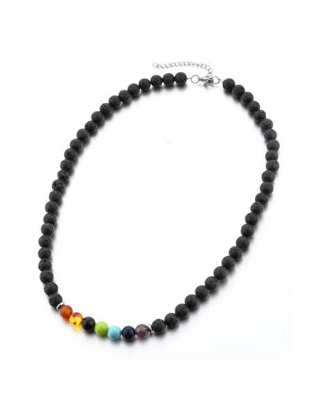 Collar de Lava Volcánica Mystiqs 45.72 cm Aromaterapia
