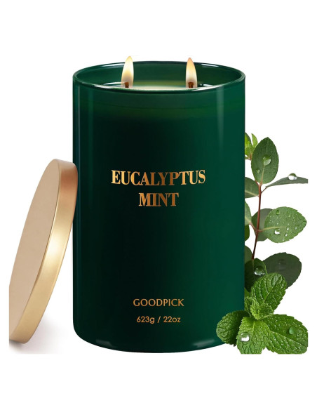 Vela Aromática Goodpick Eucalipto y Menta 22oz 120 Horas