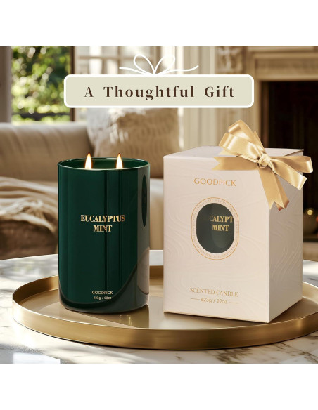 Vela Aromática Goodpick Eucalipto y Menta 22oz 120 Horas