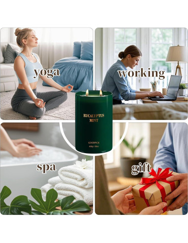 Vela Aromática Goodpick Eucalipto y Menta 22oz 120 Horas