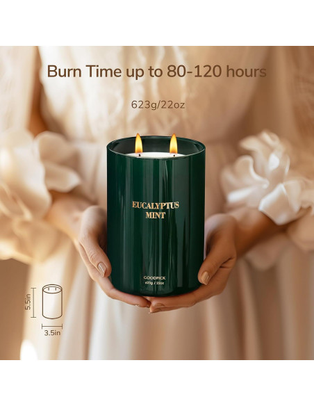 Vela Aromática Goodpick Eucalipto y Menta 22oz 120 Horas